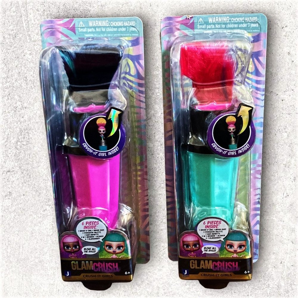 Lot 2 Glam Crush Crush-It Girls Big Surprise Who's Inside, Mystery accessory NEW